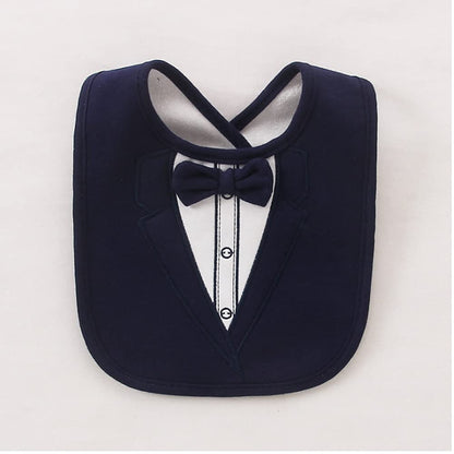 2PCS Baby Kids Bibs BOY MIXED DESIGN COTTON GENTLEMAN BOW FEEDING Bandana Apron Weaning