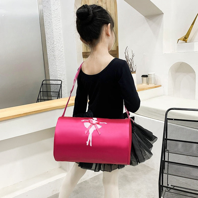 Girls Kids Children Ballet Dance Bag, Pink Ballerina Handbag Tote Gymnastics Sports Duffel Bag, Crossbody Shoulder School Bag Light Weight Carry-on Luggage