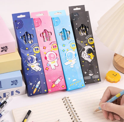 Pack of 12 Princess Spider HB Pencils with erasers Kids Children Party Bag Fillers School Office (Space)