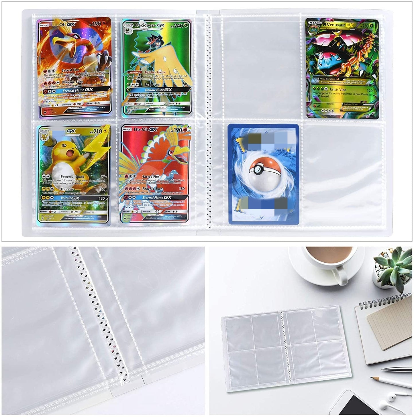 Card Binder for trading cards, 4-Pocket Collection Card Holder, Card Album Case Folder book, 30 Pages 240 Cards Capacity Collectible Card Case Folder Album（Colour 2）