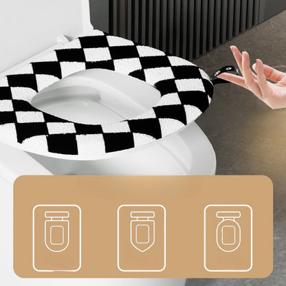 Bathroom Toilet Seat Closestool Washable reusable Soft Warmer Mat Cover Pad Cushion Cover by static