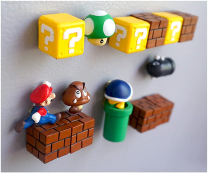 10/40PCS Super Mari Bros FRIDGE MAGNETS 3D Action Figures Kids Memo Party Bag Fillers Board Gift Refrigerator stickers