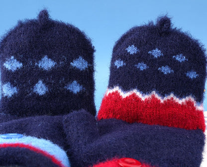 Fingerless Flap Cover Gloves Winter Knit Warm Mittens Soft Lined Fleece Thermal Outdoor Half Finger Gloves with Cover Convertible Flip Top for Kids