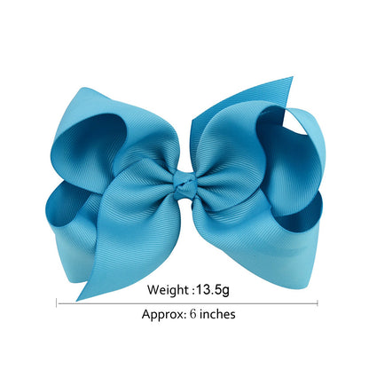 OMEIU Store 8pcs Women Kids Snap Bow Hair Clip Set Ribbon School Uniform Bows Metal Barrette (8PCS Navy)