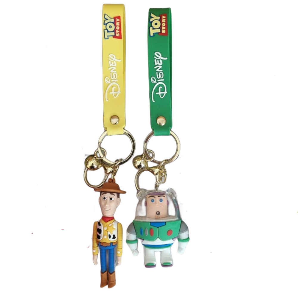 2PCS Buzz Keyring Keychain School bag Ornament Key Ring Decoration Cute Gifts for Women Girls Boys Pendant Chain Jewelry Gift For Kids