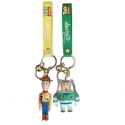 2PCS Buzz Keyring Keychain School bag Ornament Key Ring Decoration Cute Gifts for Women Girls Boys Pendant Chain Jewelry Gift For Kids