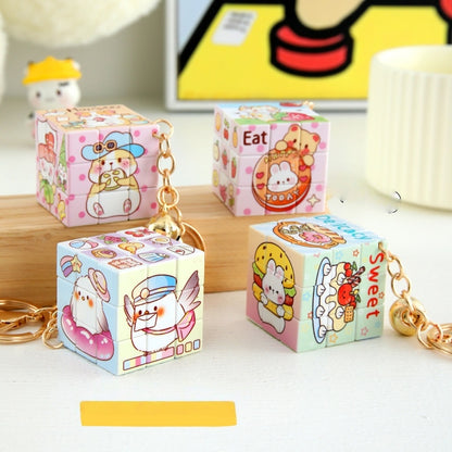 Mini cube Demon Keychain, Cartoon Hunters Figure Key Pendants Silicone for Bag backpack Keyring Decoration Pendants Adults Party Favors Birthday Party Supplies (Hamster)