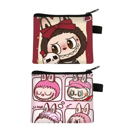 2 Pack Small Coin Purse, Cute Cartoon Wallet Mini Purse Holder for Women Girls Children, Oxford Pouch Small Change Bag for Coin, Credit Card, ID Card, Keys, Lipstick