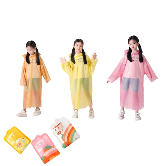 3 Pack Rain Ponchos for Kids Reusable disposal Thickened EVA Travel Raincoat Jacket with Hoods and Sleeves,Lightweight Capes Ponchos for kids Outdoor Camping Travel