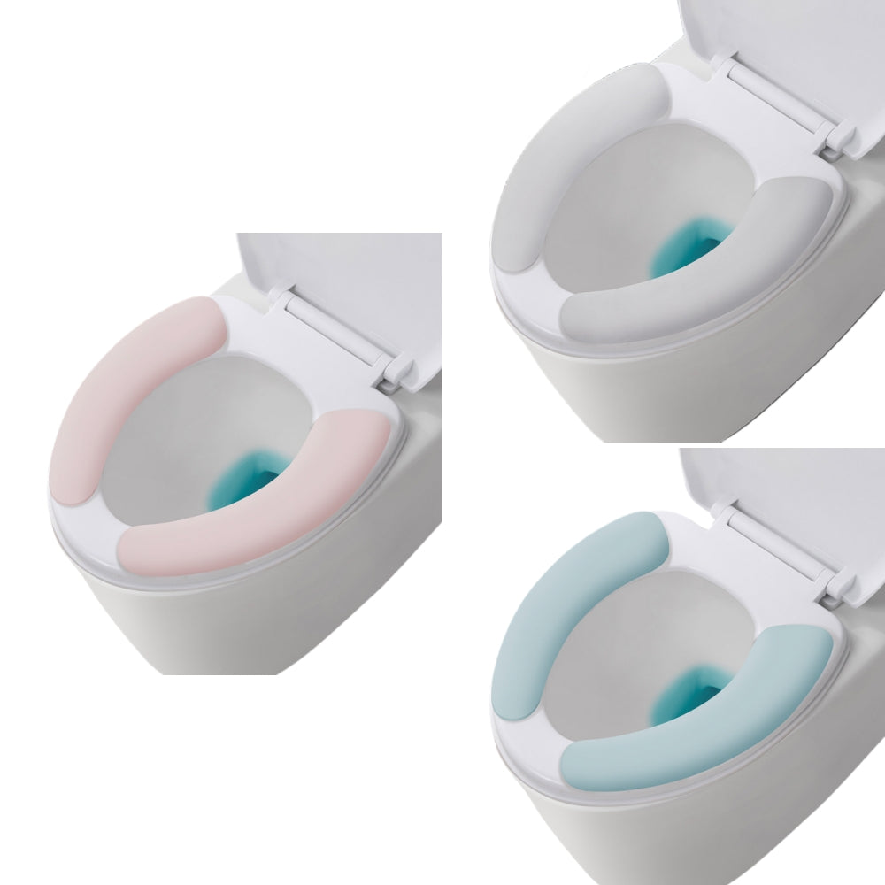 3PCS Bathroom Soft Thicker Warmer Warm waterproof Plush Stretchable Washable Cloth Toilet Seat Cover Pads