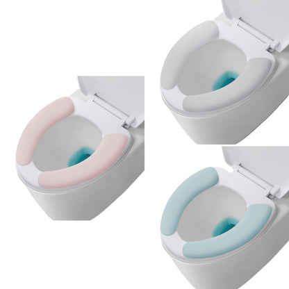 3PCS Bathroom Soft Thicker Warmer Warm waterproof Plush Stretchable Washable Cloth Toilet Seat Cover Pads