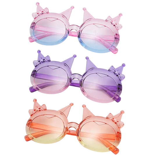 3PCS Kids Sunglasses Girls, Cute Cat Girls Sunglasses Colourful Cat Eye Set, Party children Favor, for Kids Toddler UV400 Age 3-10 (Cat 3pcs)