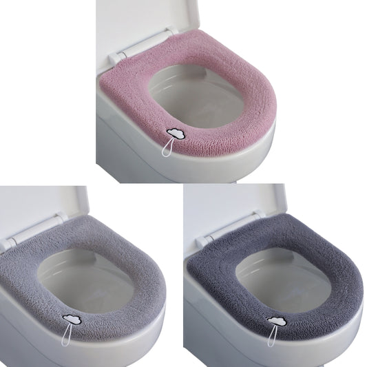3PCS Bathroom Soft Thicker Warmer Warm waterproof Plush Stretchable Washable Cloth Toilet Seat Cover Pads