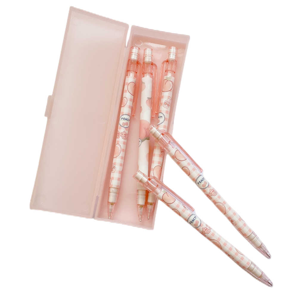 5 Pieces Mechanical Automatic Pencil Set 0.5 mm and one pencil case for Office School Stationary Party Favour Bag Fillers Gift Set