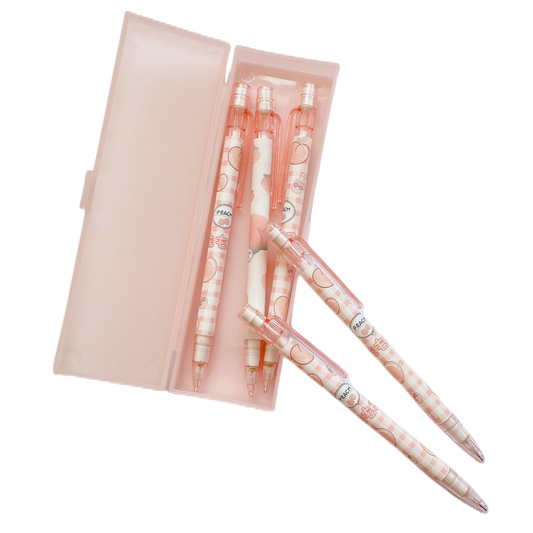 5 Pieces Mechanical Automatic Pencil Set 0.5 mm and one pencil case for Office School Stationary Party Favour Bag Fillers Gift Set