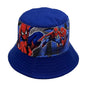 Kids Bucket Princess Sun Hat 4-12 Years Girls Boys Sports Outdoor Anti UV Lightweight Summer Beach Cool Wide Brim Protection （Blue Spiderman）