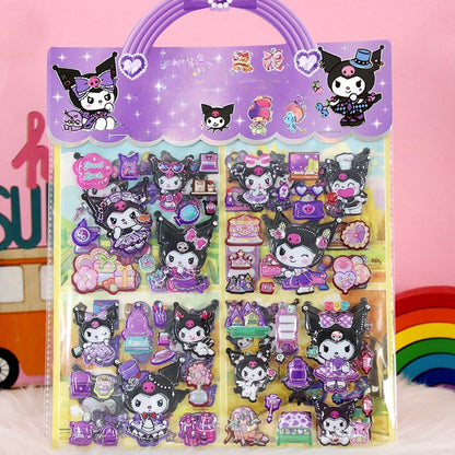 Kids Cartoon Puffy Stickers,Girls Kpop Hunters, 3D Stickers Variety Pack, Party Favor for Kids, Waterproof Stickers Cute Capybara (Kuromi)