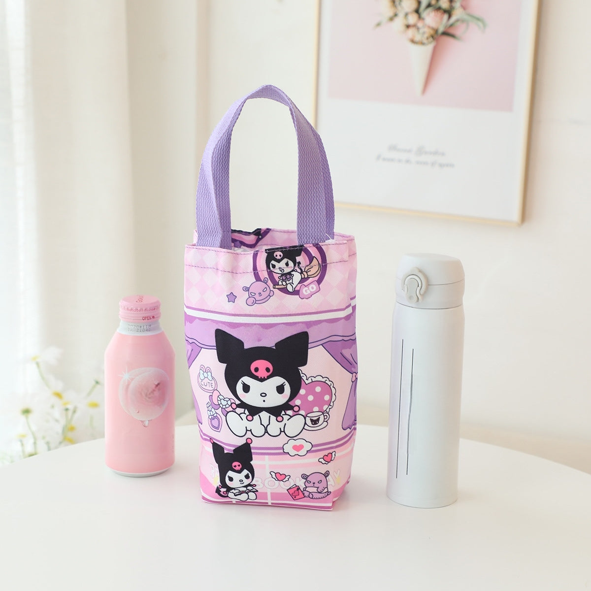 Capybara cute bear dog Tote Bag With Canvas Tote Bag Casual Reusable Shopping Bag With Washable Foldable Shopper Bag For Women Girls（Cinnamoroll）