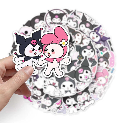 50pcs Princess Aven Superheros Toy Kids Stickers Luggage Laptop Skateboard Waterproof Party Bag Fillers Waterbottle Decal Graffiti Patches (Kuromi)