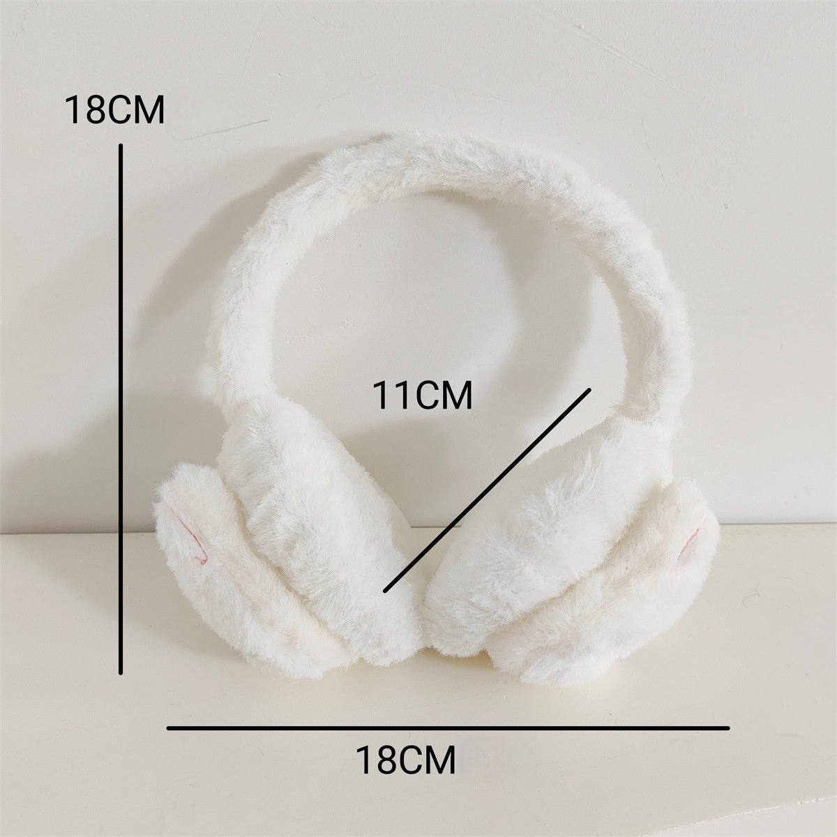 Kids Boy Girl Earmuffs Winter Fleece Thermal Outdoor Warm Plush Ear Warmer (White Cat)