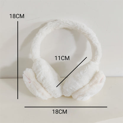 Kids Boy Girl Earmuffs Winter Fleece Thermal Outdoor Warm Plush Ear Warmer (White Cat)