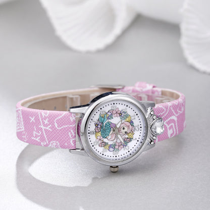 Analogue Quartz Watch with Stainless Steel Strap Bracelet Cats Girls Toddler Watches Gifts for Kids Birthday Gifts Gift Box