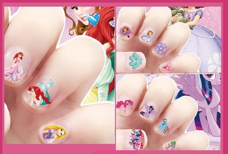 5 Sheets Toddlers Princess Elsa Minnie Kids Girls Nail Stickers Earring Stickers Art Decal Party Bag Fillers Decor for Kids Girls Birthday Gift