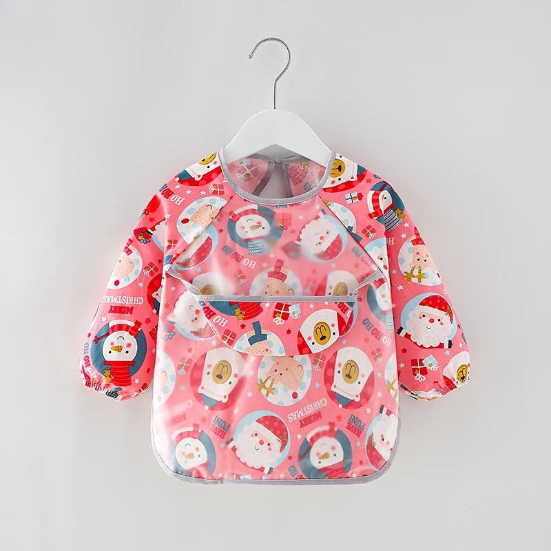 2pcs Baby Kid Waterproof Long Sleeve bib animals dinosaurs Infant Toddler Weaning Feeding Bibs Apron 6 Months to 3 Years Old