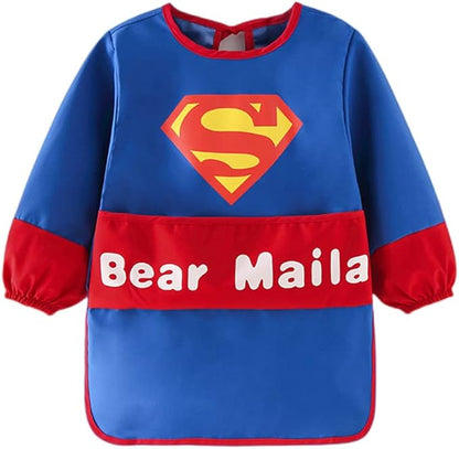 Baby Kid Waterproof Long Sleeve bib avengers spiderman Infant Toddler Weaning Feeding Bibs Apron 6 Months to 3 Years Old