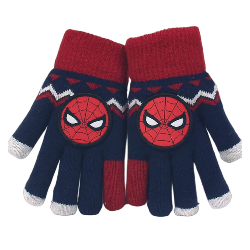 Full Finger Gloves Elsa Winter Knit Warm Mittens Soft Lined Fleece Thermal Outdoor Stretchy Gloves for Kids boys girls