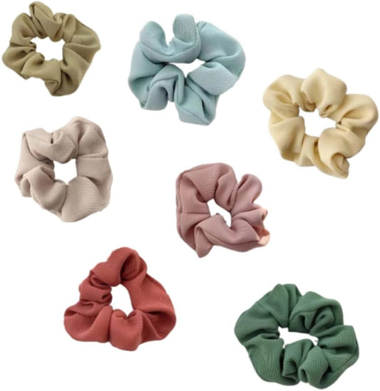7PCS Colour Pearl Hair Scrunchies For Girls Women Elastic Hair Tie Bands Ponytail Holder Bobbles Hair Accessories Thick Thin Hair