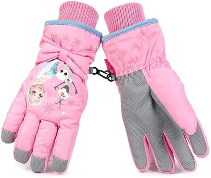 Kids Boy Girl Waterproof Winter Snow Ski Snowboard Fleece Thermal Warm Outdoor Gloves