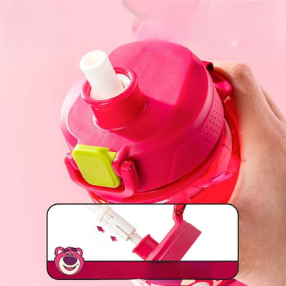 Water Bottle Reusable Kids 520ml PP with Two Lids Leak Proof with straw Lid BPA Free Drinking