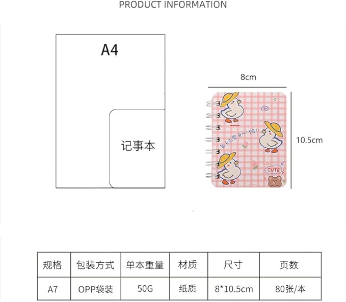 4PCS cute unicorn bus Notebook Wirebound Small Mini Pocket Journal Diary for Girls Boys Kids Gift Spiral bound A7 Lined Notebook Writing Drawing Notepad