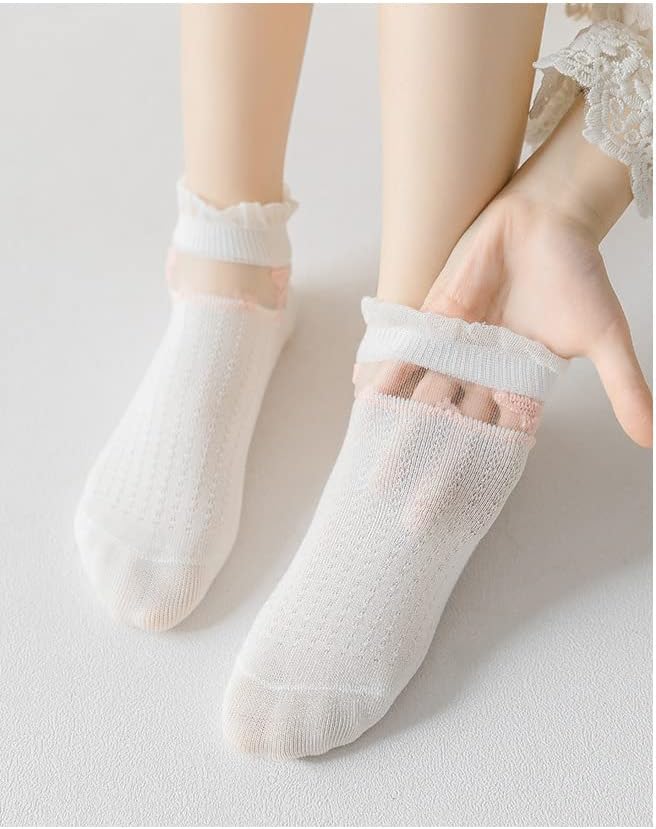 5 Pairs Kids Girls ankle socks Mesh Cotton summer Breathable Lightweight Sport princess bow Socks infant