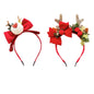 2PCS Christmas Headband Xmas Party Fun Fancy Flower Antlers Elk Deer Animal Horns Headwear Prom Kids Headband Hair Accessories