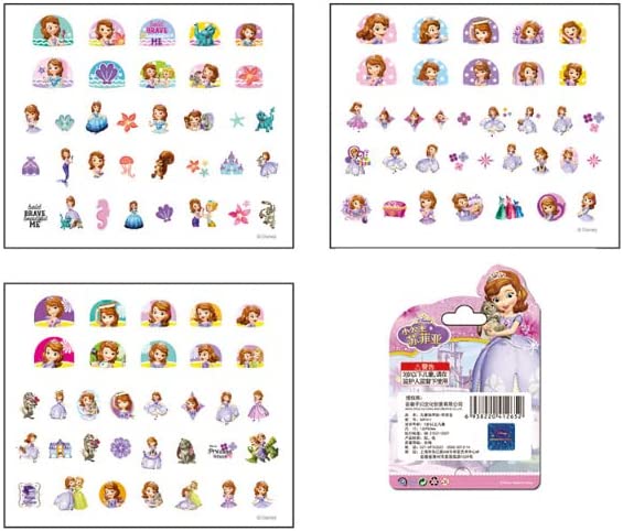5 Sheets Toddlers Princess Elsa Minnie Kids Girls Nail Stickers Earring Stickers Art Decal Party Bag Fillers Decor for Kids Girls Birthday Gift