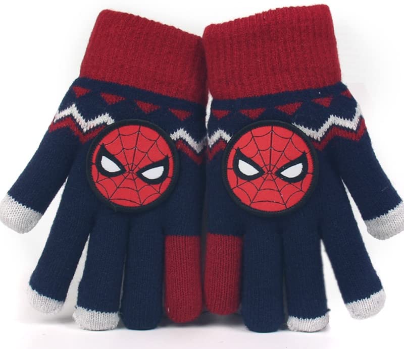 Full Finger Gloves Elsa Winter Knit Warm Mittens Soft Lined Fleece Thermal Outdoor Stretchy Gloves for Kids boys girls