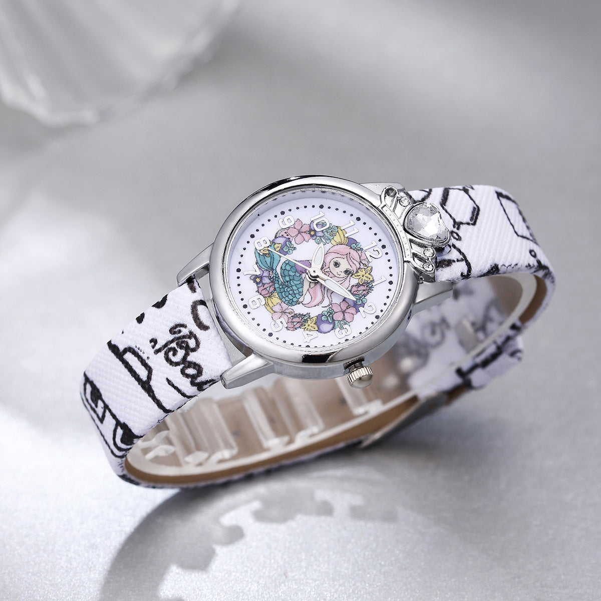 Analogue Quartz Watch with Stainless Steel Strap Bracelet Cats Girls Toddler Watches Gifts for Kids Birthday Gifts Gift Box