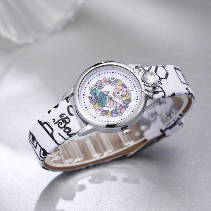 Analogue Quartz Watch with Stainless Steel Strap Bracelet Cats Girls Toddler Watches Gifts for Kids Birthday Gifts Gift Box