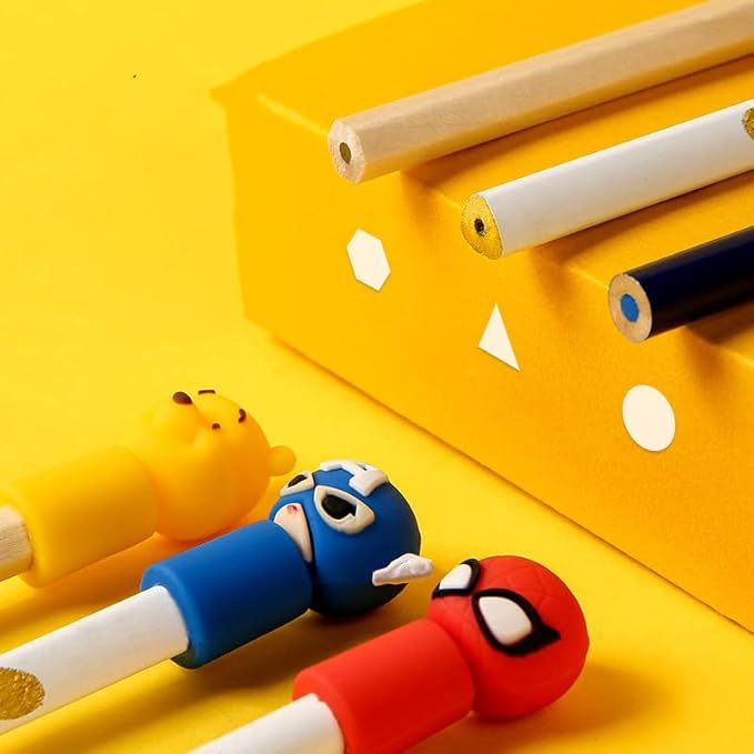 3 Pieces Pencil Toppers superheros batman pen Toppers Clip on Pencil Classroom Prizes for Kids Office School Supplies Party bag fillers Favors