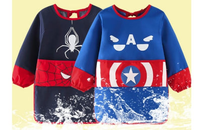 Baby Kid Waterproof Long Sleeve bib avengers spiderman Infant Toddler Weaning Feeding Bibs Apron 6 Months to 3 Years Old