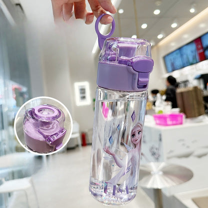 Water Bottle Reusable Kids 520ml PP with Two Lids Leak Proof with straw Lid BPA Free Drinking bottle (BUZZ)