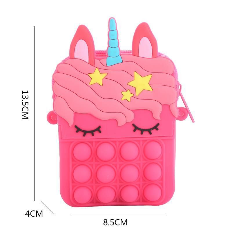 Purse Girls Silicone Mini Children's Coin Purse Cute Cartoon Shoulder Bag Crossbody Bag Accessories Bags Adjustable Strap for Kids Gift Travel Holiday
