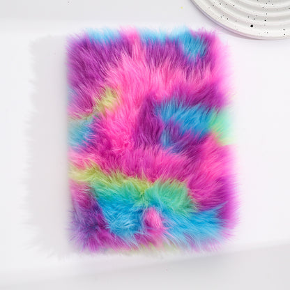 Unicorn Plush Notebook - Pom pom Journal Diary for Girls Kids Gift Embroidery Fuzzy A5 Secret Lined Notebook School Office Writing Drawing Notepad (Panda)