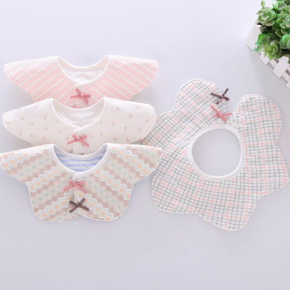 3 Pack BABY Toddler Boys Girls 360° Rotation waterproof BIBS bib Flower COTTON FEEDING Dribble Bandana Apron Weaning