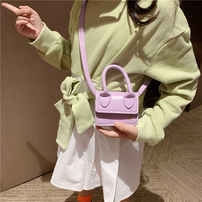 Shoulder Bag Girls Kids Children Handbags Portable Mini Coin Purse Messenger Crossbody Bag PU Mini Flip Bag Makeup Accessories Bags Gift Travel Holiday little small 9 * 4 * 13