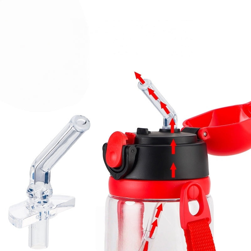 Spiderman Water Bottle Reusable Kids 520ml PP with Two Lids Leak Proof with straw Lid BPA Free Drinking bottle (Frozen)