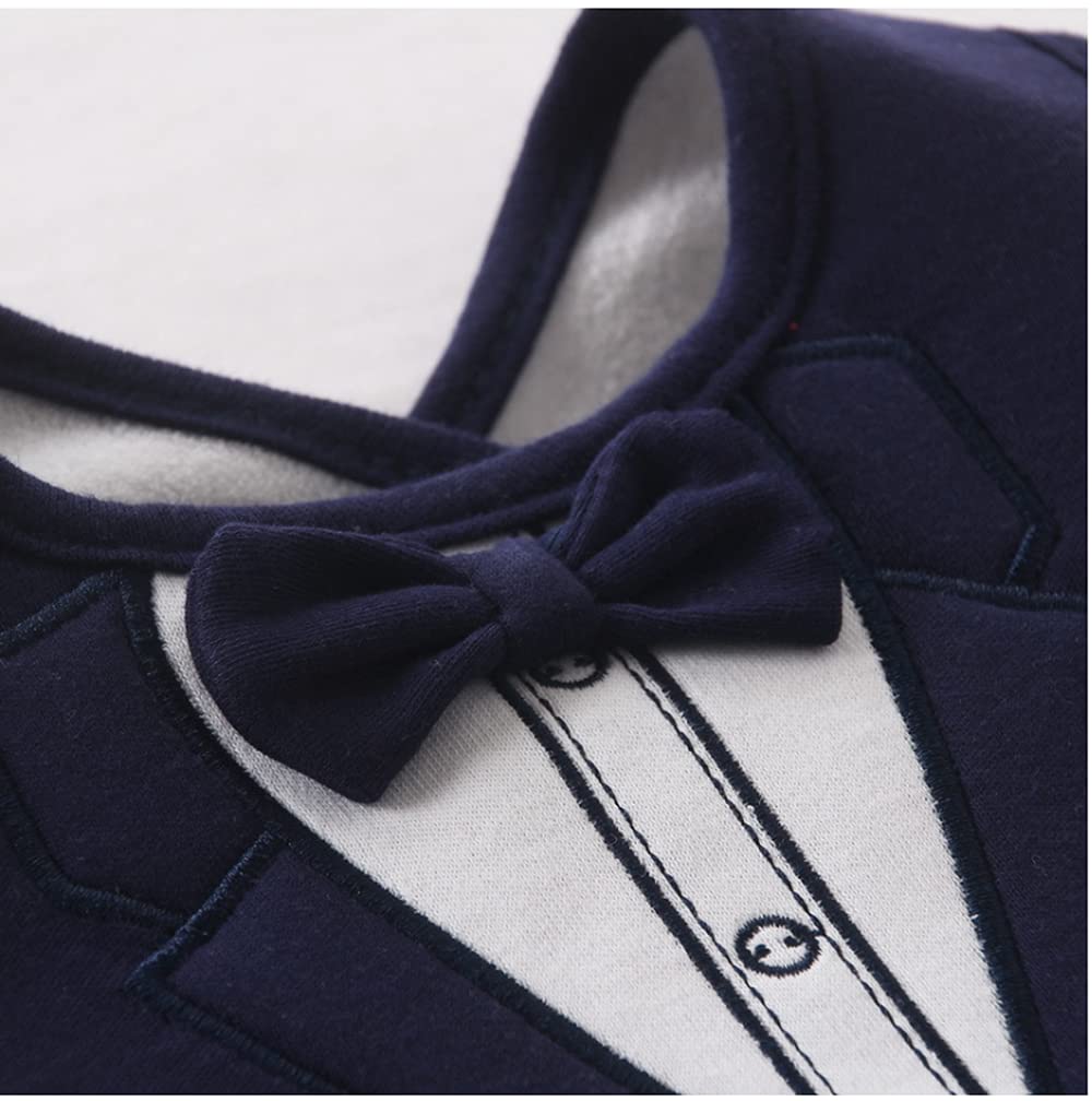 2PCS Baby Kids Bibs BOY MIXED DESIGN COTTON GENTLEMAN BOW FEEDING Bandana Apron Weaning