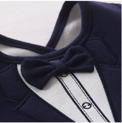2PCS Baby Kids Bibs BOY MIXED DESIGN COTTON GENTLEMAN BOW FEEDING Bandana Apron Weaning